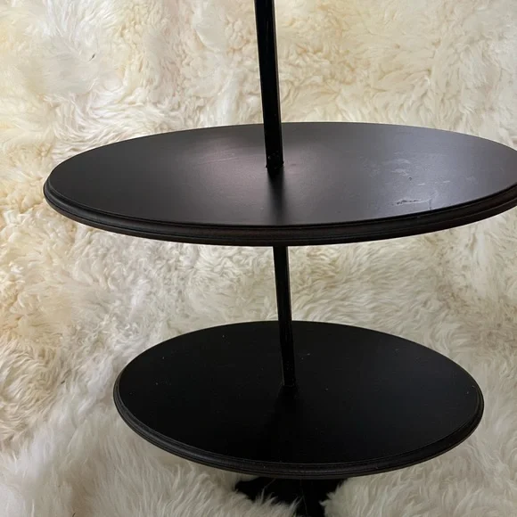 Elegant Black Two-Tier Serving Tray - Picture 2 of 5